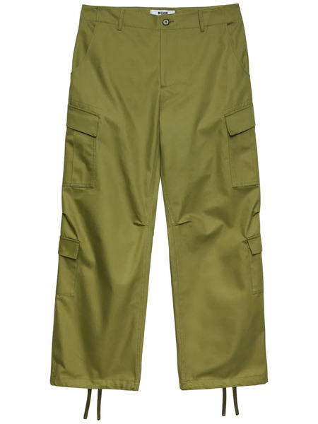  Msgm Drawstring Cargo Trousers - Green 