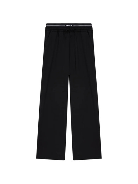 Msgm Drawstring-fastening Logo-waistband Trousers - Black 
