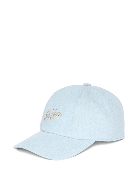  Msgm Embroidered Cap Hat - Blue 