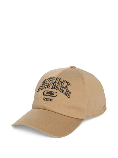  Msgm Embroidered-detail Baseball Cap - Neutrals 