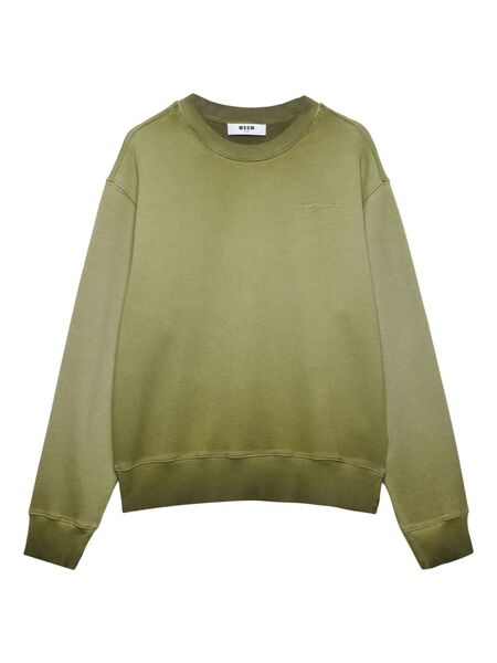  Msgm Embroidered-logo Cotton Sweatshirt - Green 