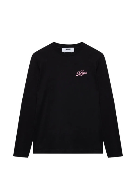  Msgm Embroidered Long-sleeve Sweatshirt - Black 