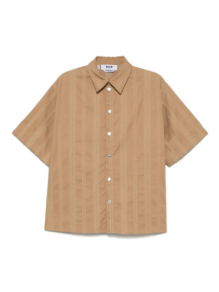  Msgm Embroidered Shirt - Brown 