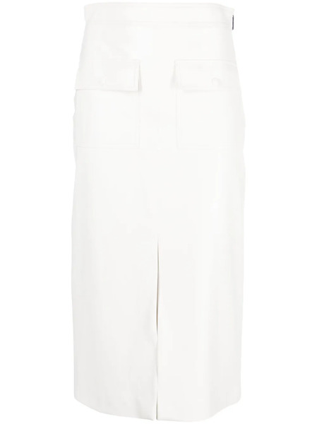  Msgm Faux-leather Midi Skirt - White 