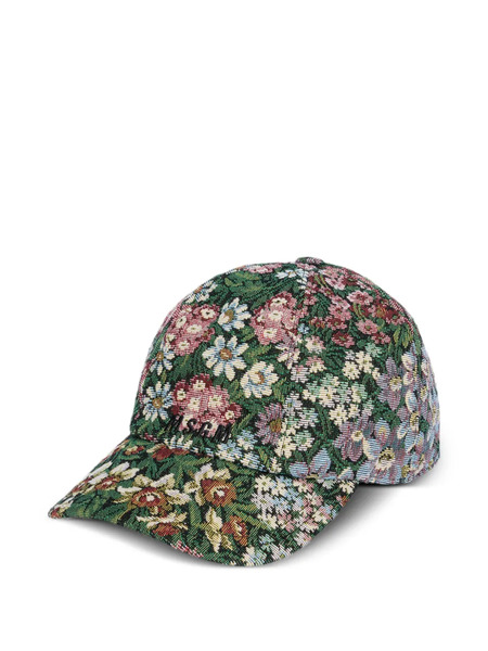  Msgm Floral Cap - Green 