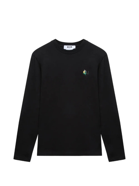  Msgm Floral Long-sleeve Top - Black 