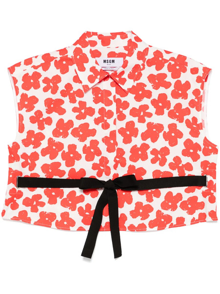  Msgm Floral-print Shirt - White 