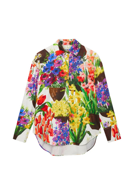  Msgm Floral Print Shirt - White 
