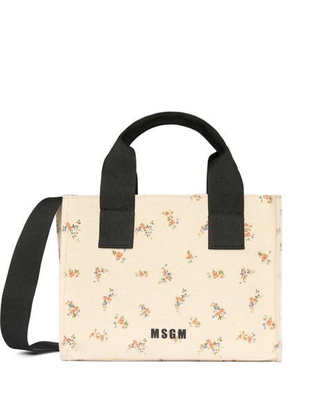  Msgm Floral-print Tote Bag - Neutrals 