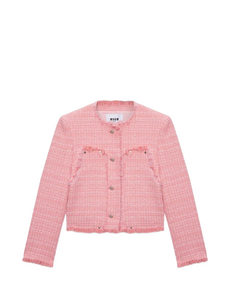  Msgm Frayed Jacket - Pink 