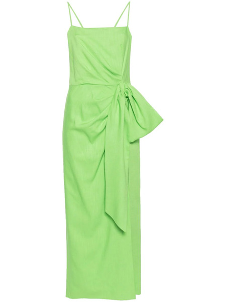  Msgm Gathered-detail Maxi Dress - Green 