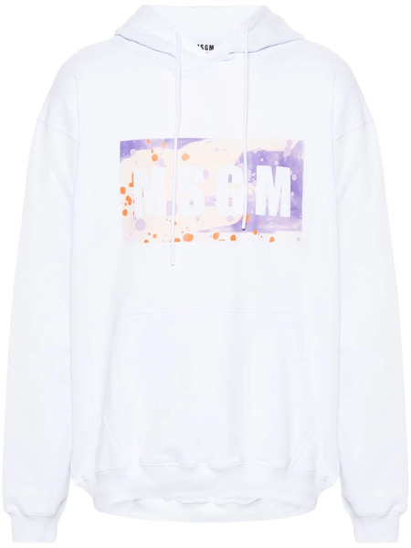  Msgm Graphic-print Cotton Sweatshirt - White 