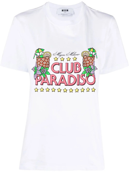  Msgm Graphic-print Cotton T-shirt - White 