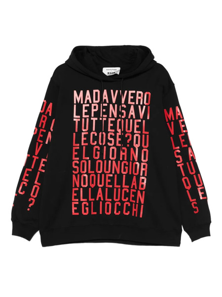  Msgm Graphic-print Hoodie - Black 