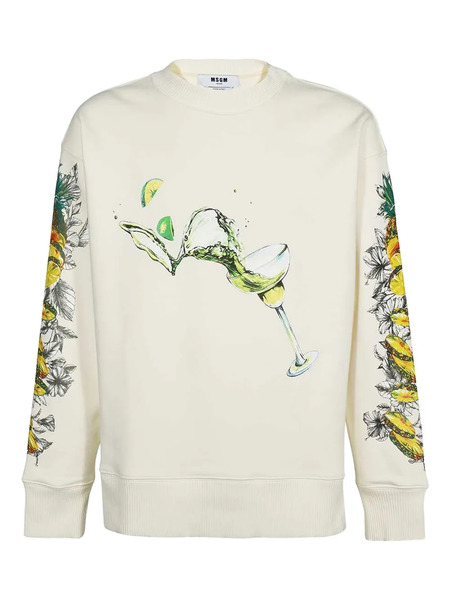  Msgm Graphic-print Sweatshirt - Neutrals 