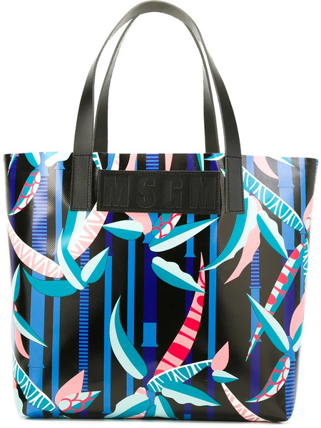  Msgm Graphic Print Tote - Black 