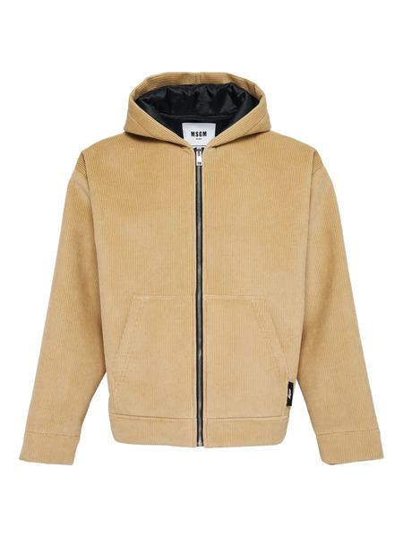  Msgm Hooded Corduroy Jacket - Brown 