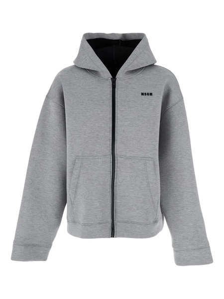  Msgm Hooded Zip-up Jacket - Grey 