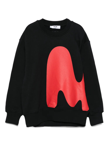  Msgm Kids Abstract-print Sweatshirt - Black 