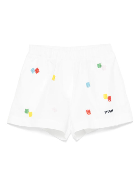  Msgm Kids Bead-embellished Shorts - White 