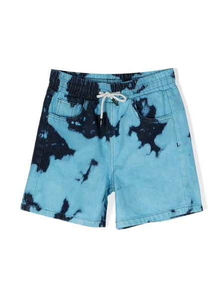  Msgm Kids Bleached Denim Shorts - Blue 