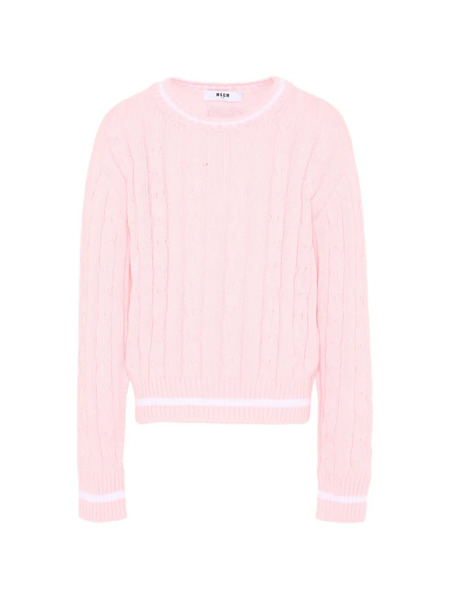  Msgm Kids Cable-knit Sweater - Pink 