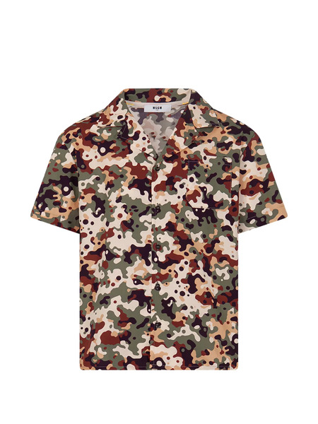  Msgm Kids Camo-print Shirt - Green 
