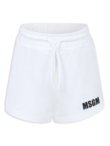  Msgm Kids Cotton Shorts - White 