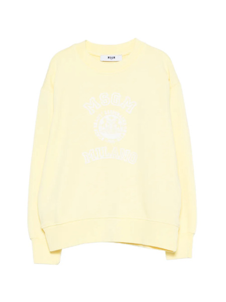  Msgm Kids Crew-neck Sweatshirt - Yellow 