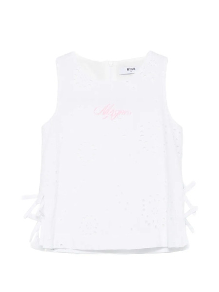  Msgm Kids Crew-neck Top - White 