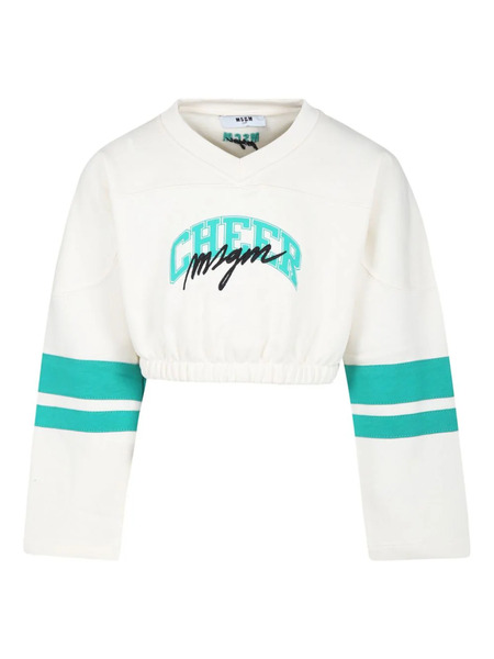  Msgm Kids Cropped Sweatshirt - White 