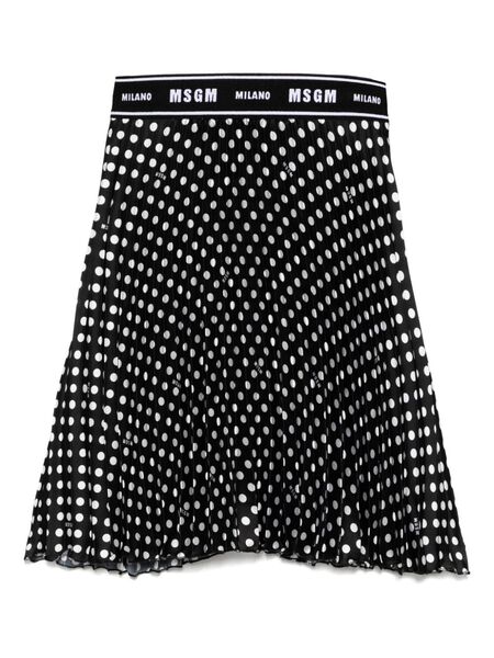  Msgm Kids Dot-print Skirt - Black 