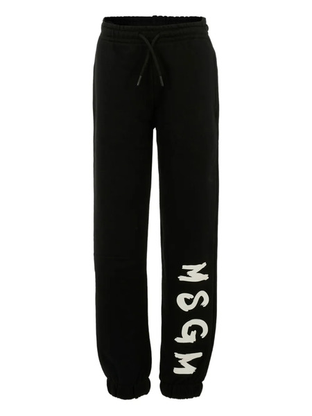  Msgm Kids Drawstring Cuffed Casual Trousers - Black 
