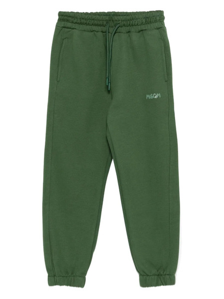  Msgm Kids Drawstring-cuffed Side-pockets Sweatpants - Green 