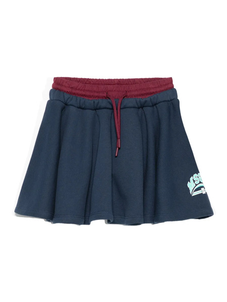  Msgm Kids Elastic-waistband Logo-print Skirt - Blue 