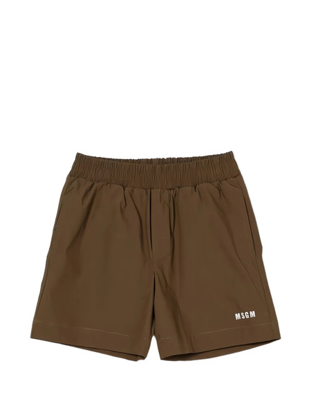  Msgm Kids Elasticated-waist Shorts - Brown 