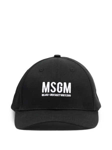  Msgm Kids Embroidered-logo Cap - Black 