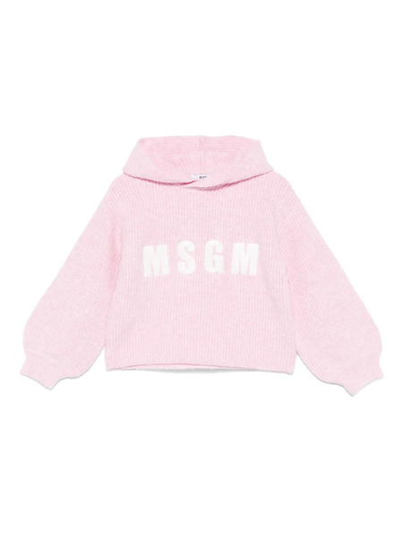 Msgm Kids Embroidered-logo Sweater - Pink 