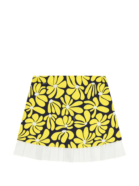  Msgm Kids Floral Pleated Skirt - Yellow 