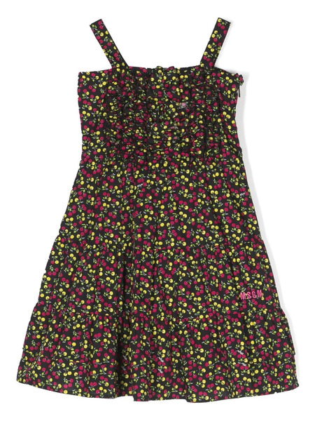  Msgm Kids Floral-print Dress - Black 