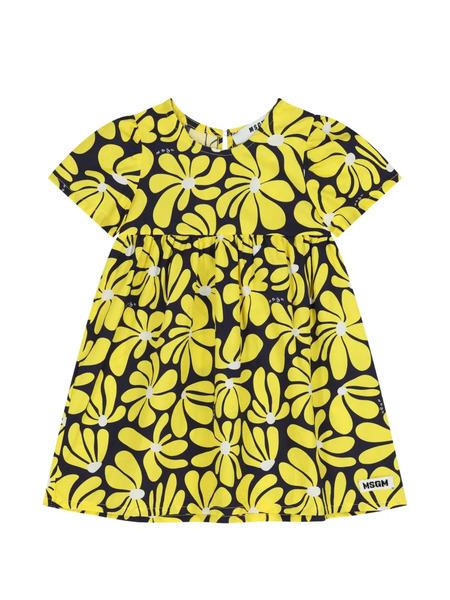  Msgm Kids Floral-print Dress - Yellow 