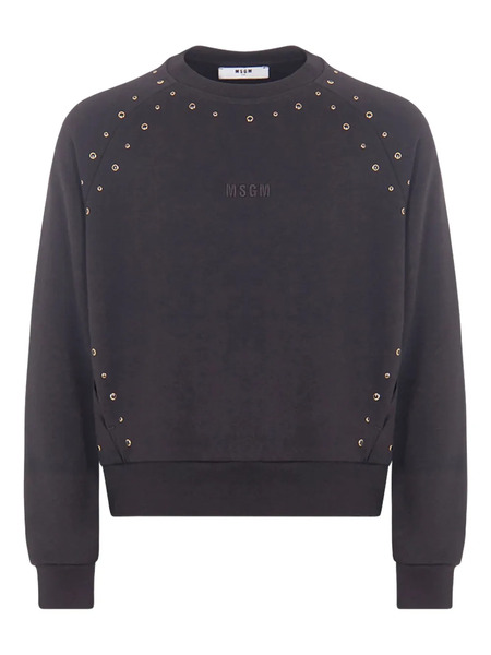  Msgm Kids Gold-stud Embellished Sweatshirt - Black 
