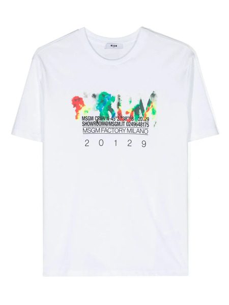  Msgm Kids Graphic-print Cotton T-shirt - White 