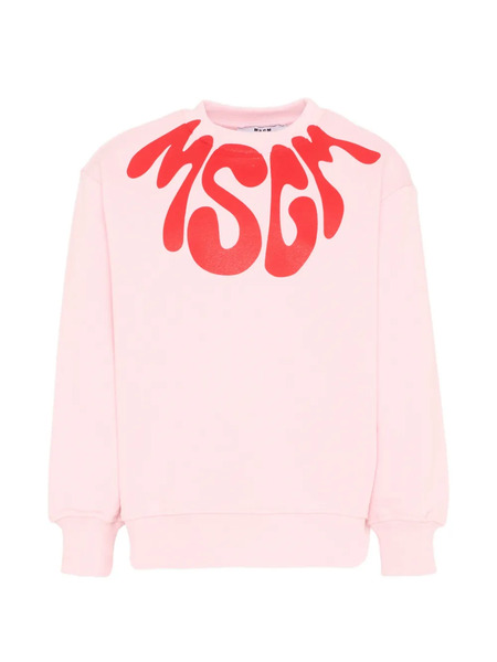  Msgm Kids Graphic-print Crew-neck Sweatshirt - Pink 