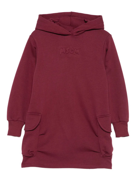  Msgm Kids Hooded Flap-pocket Dress - Red 