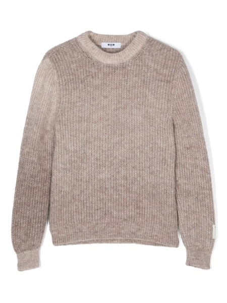  Msgm Kids Intarsia-logo Sweater - Neutrals 
