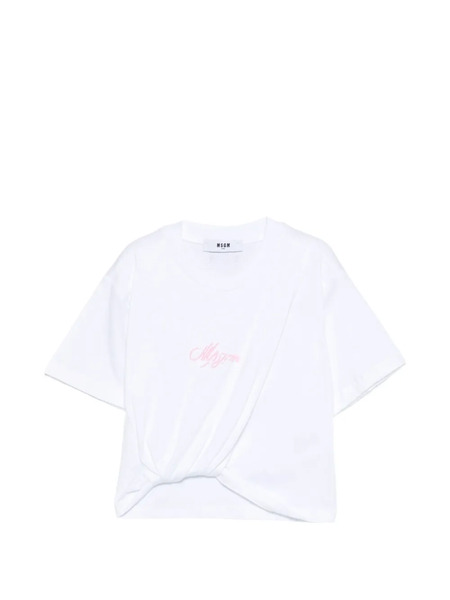  Msgm Kids Knot-detail T-shirt - White 