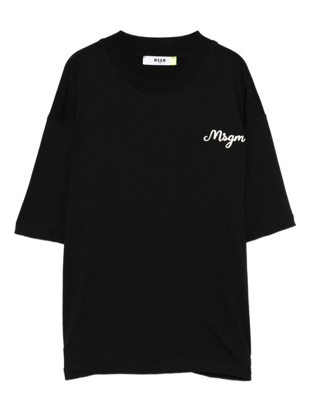  Msgm Kids Layered Logo-embroidered T-shirt - Black 