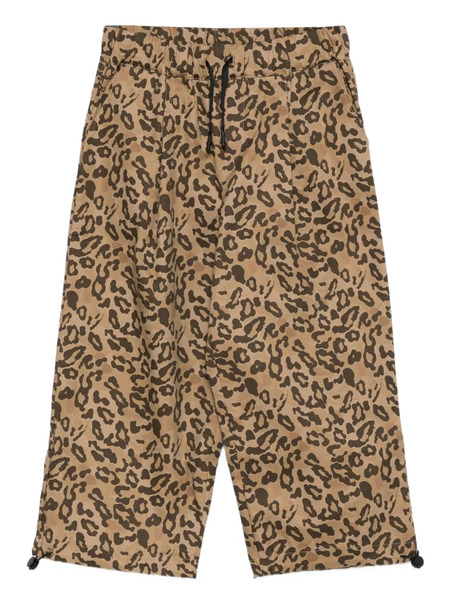  Msgm Kids Leopard-print Drawstring Trousers - Brown 