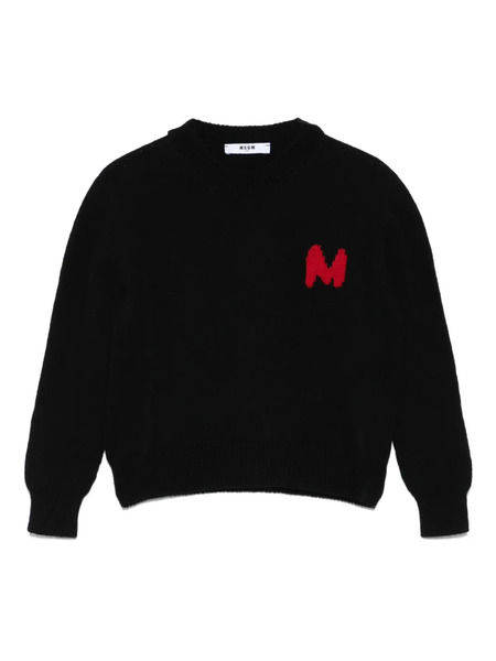  Msgm Kids Logo Cashmere Sweater - Black 